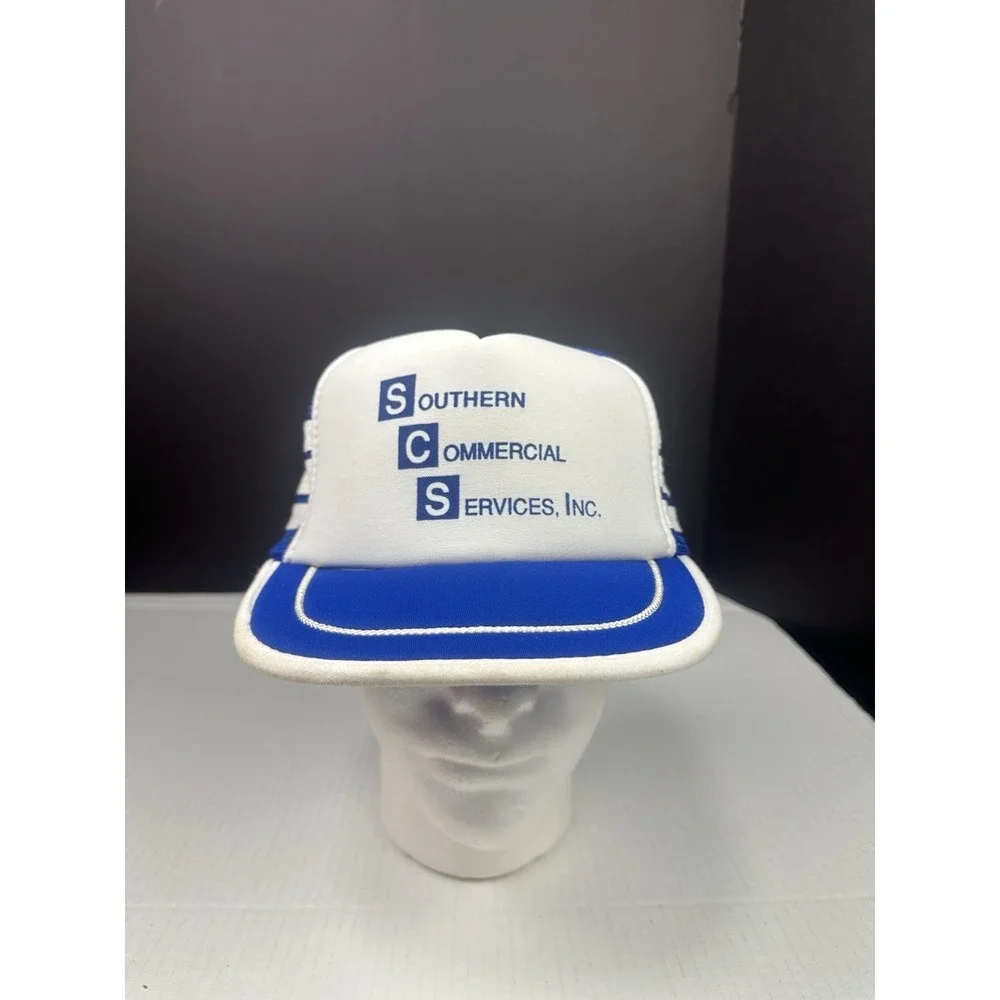 VTG 3 Stripe SnapBack Hat Southern Commercial Service Inc Trucker Hat Meshback